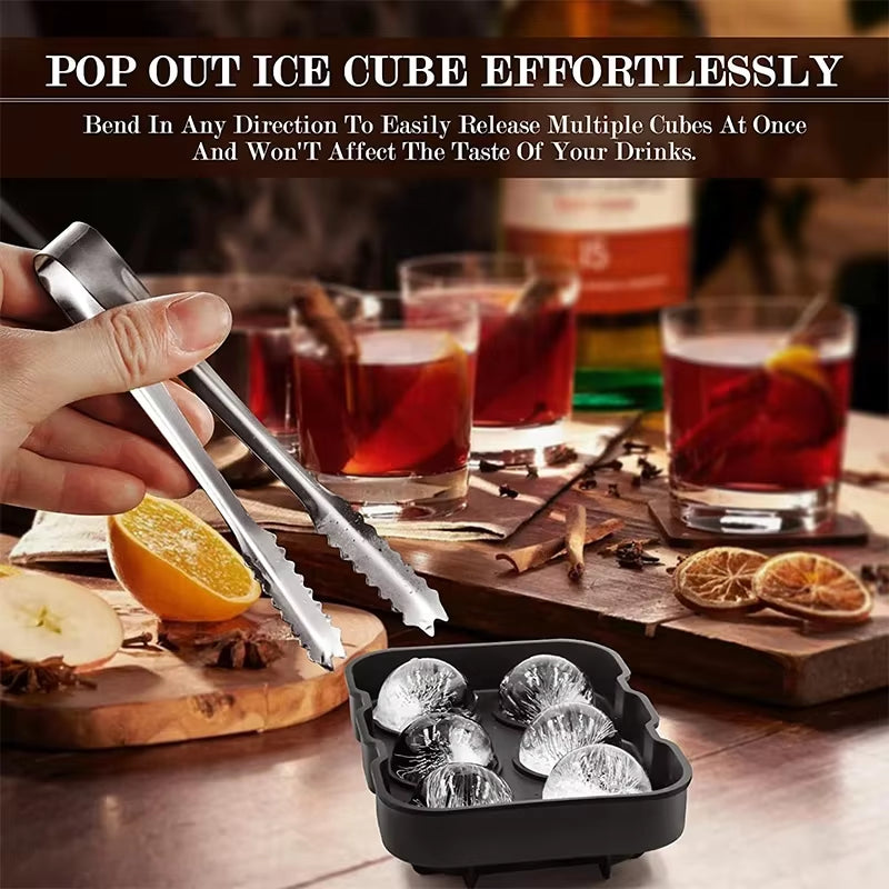 Deluxe Silicone Ice Cube Tray with Lid – Reusable Oval-Shaped Whiskey Ice Molds for Freezer – Ideal for Chilled Drinks & Cocktails
