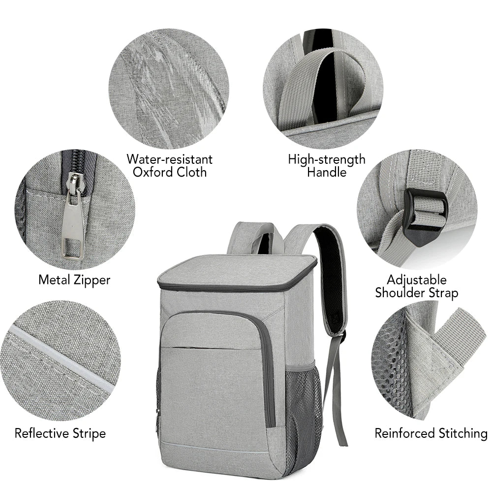 Backpack Cooler Leakproof, Lightweight, Insulated, Waterproof. Great for Parties, Luch, Camping, and more. Holds 30 Cans of your favorite Beverage, Hot or Cold Foods.