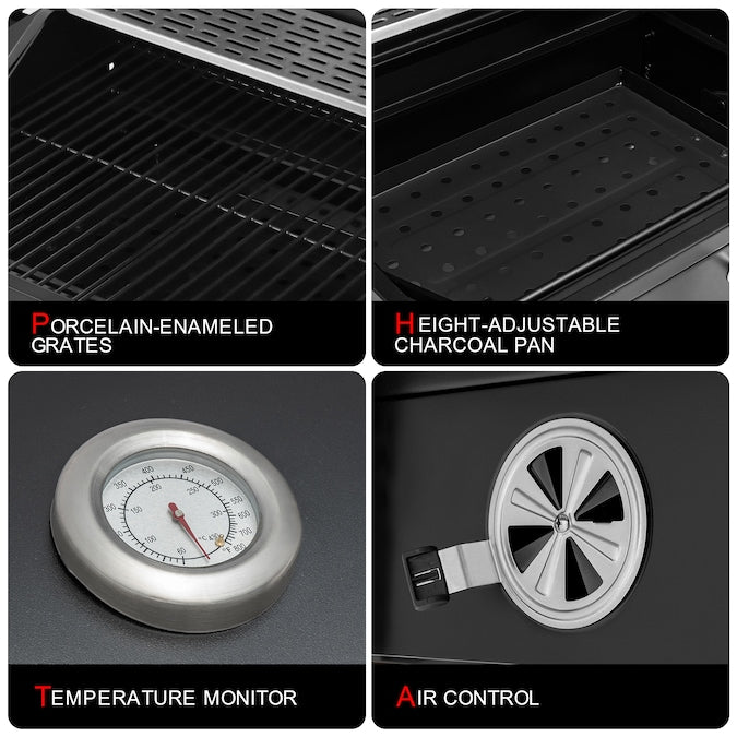 24-In W Black Charcoal Grill