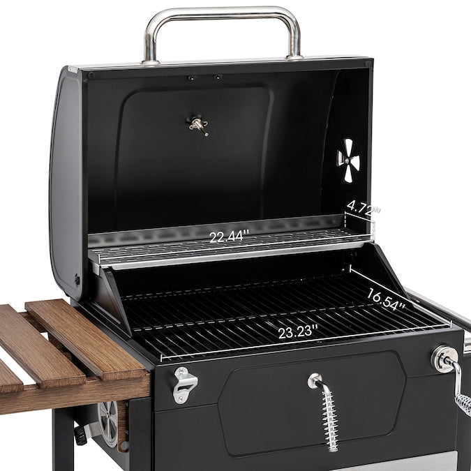 24-In W Black Charcoal Grill