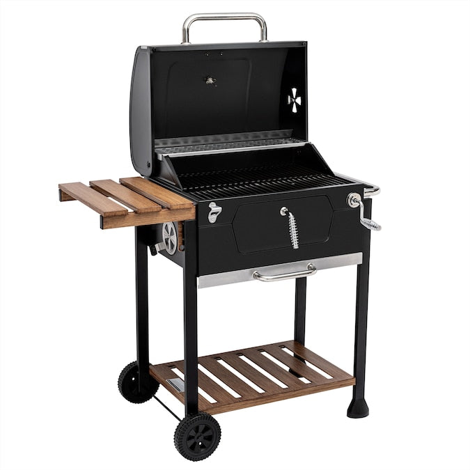 24-In W Black Charcoal Grill