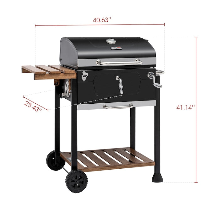 24-In W Black Charcoal Grill