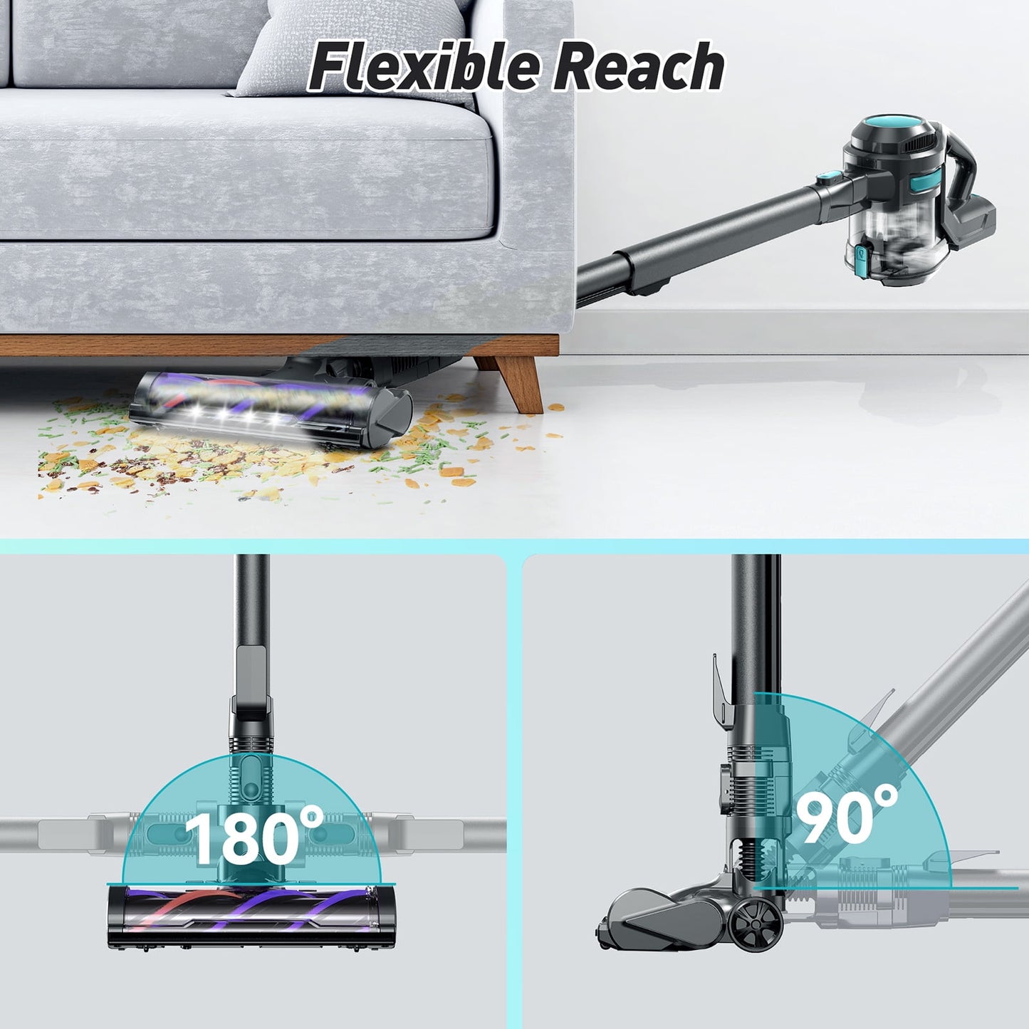 Cordless Stick Vacuum, Lightweight Stick Vacuum Cleaner with Powerful Suction, Carpet Vacuum for Home Hard Floor Carpet Pet Hair