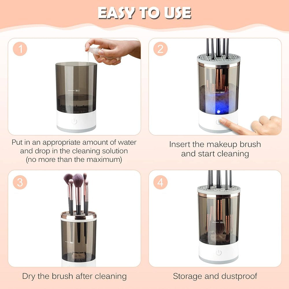 Pro Clean 3-in-1 USB Electric Makeup Brush Cleaner & Dryer – Portable, Quick & Effortless Brush Care Solution