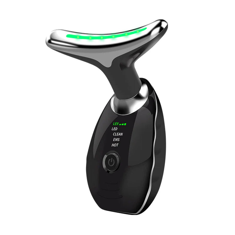 Mini Facial Toning & Rejuvenation Device Pro – Neck & Face Beauty Massager, Sculpting Tool for Double Chin, 7 in 1 Color Modes, Thermal, Vibration & Microcurrent for Youthful Skin