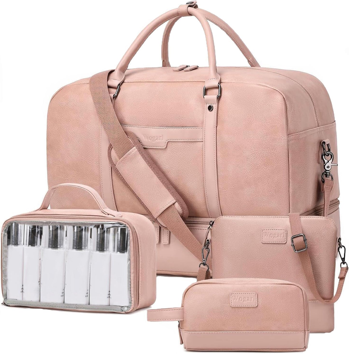 4-PCS Travel Bag set CHOOSE YOUR COLOR with Duffel, Toiletry Bag, and Carry-on. Fits Laptops up to 21 inches. Waterproof and stylish for weekend trips or business travel.