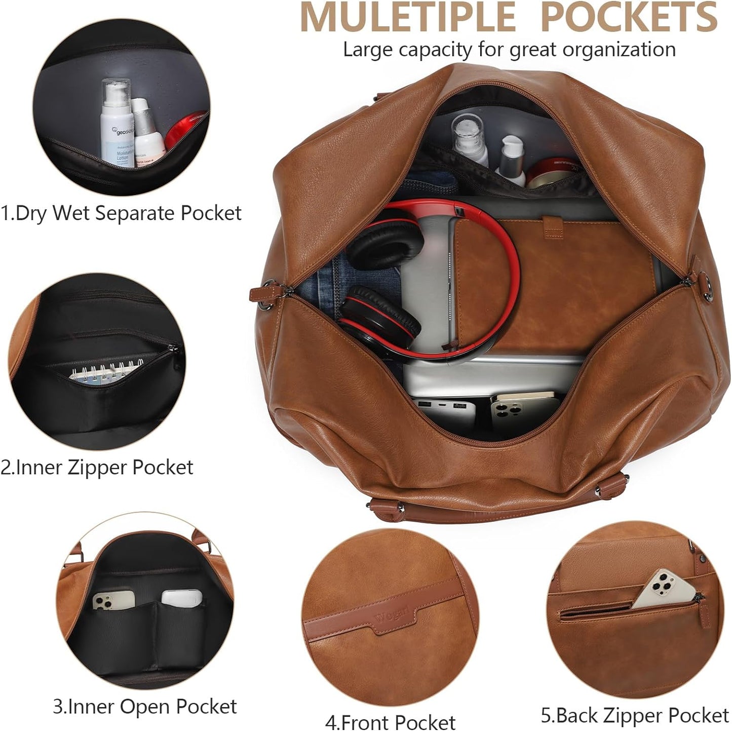 4-PCS Travel Bag set CHOOSE YOUR COLOR with Duffel, Toiletry Bag, and Carry-on. Fits Laptops up to 21 inches. Waterproof and stylish for weekend trips or business travel.