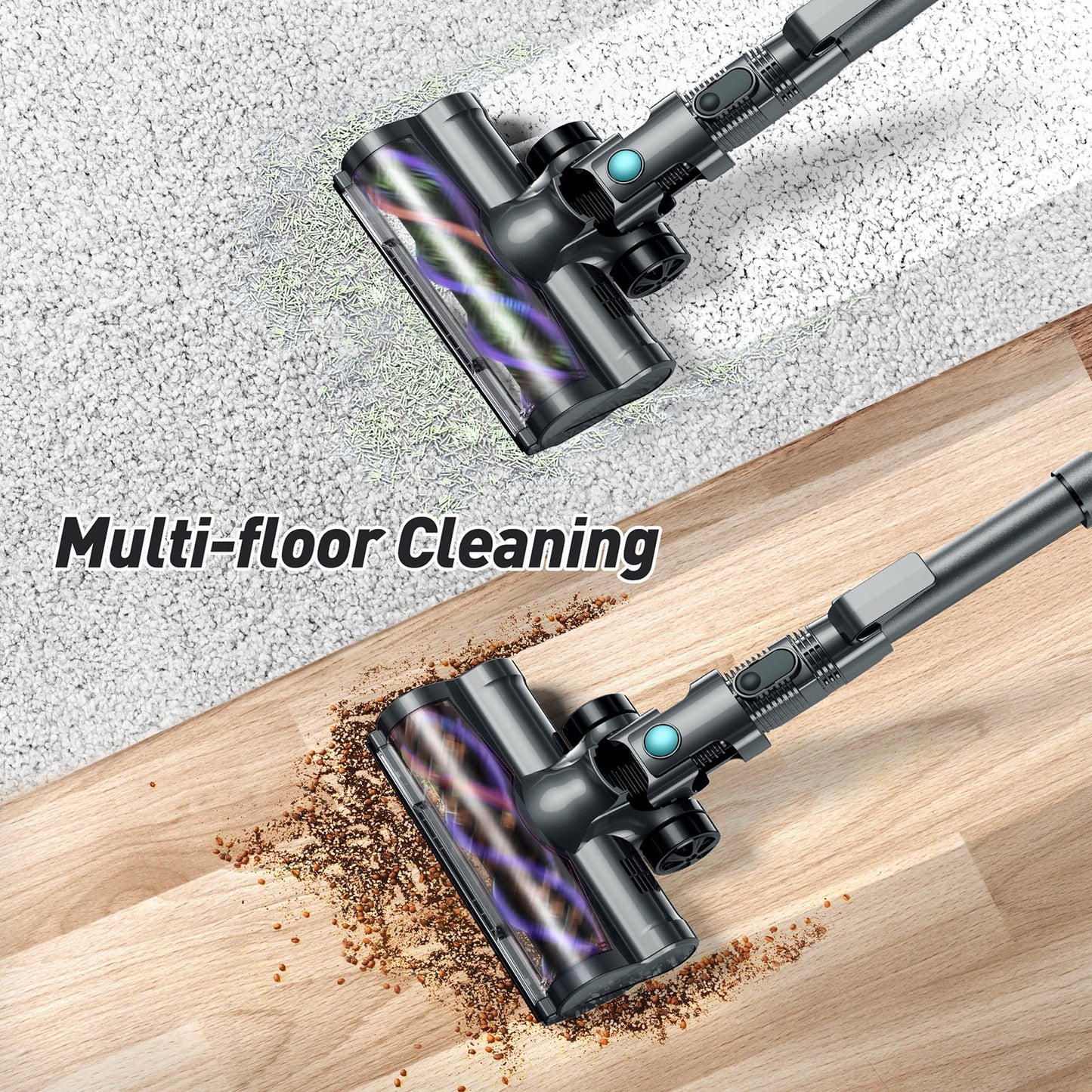 Cordless Stick Vacuum, Lightweight Stick Vacuum Cleaner with Powerful Suction, Carpet Vacuum for Home Hard Floor Carpet Pet Hair