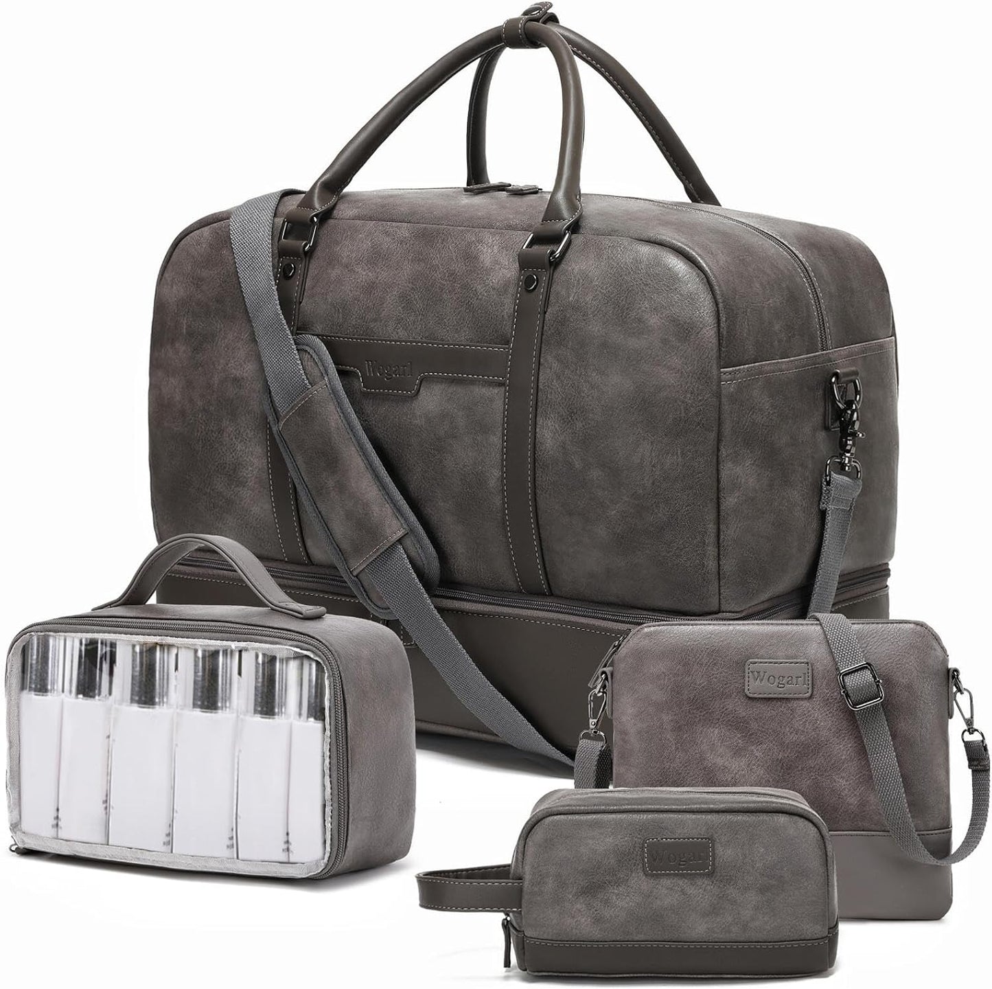 4-PCS Travel Bag set CHOOSE YOUR COLOR with Duffel, Toiletry Bag, and Carry-on. Fits Laptops up to 21 inches. Waterproof and stylish for weekend trips or business travel.