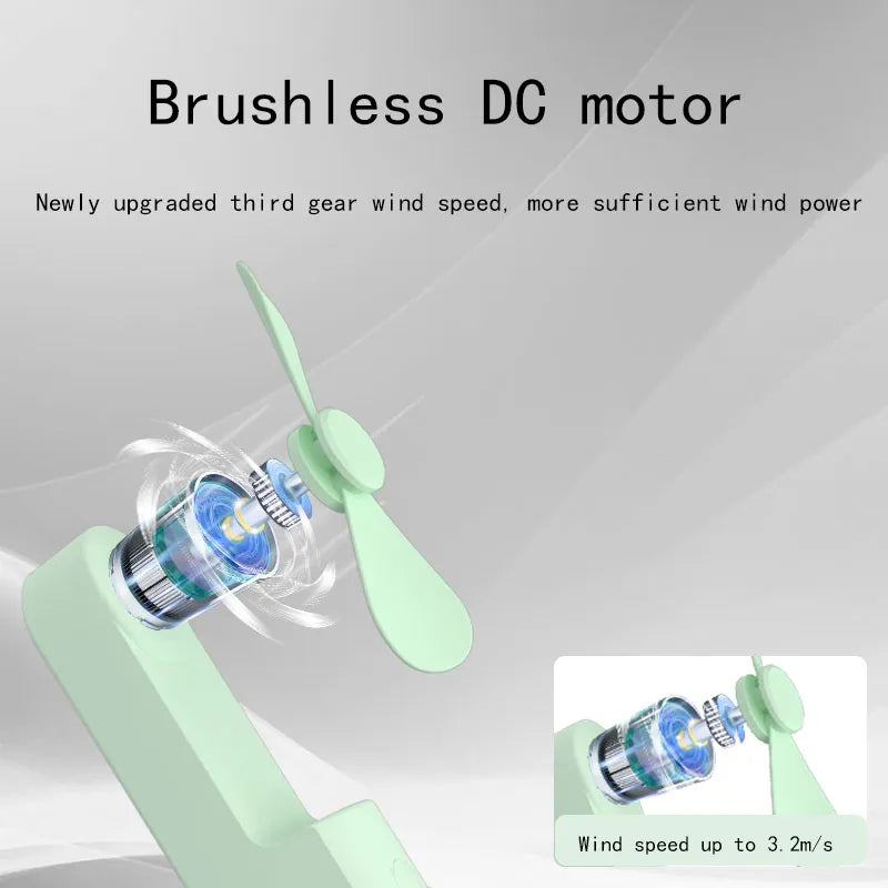 48 hour Portable- Adjustable Handheld Mini Fan/Phone Charger with three speeds and. Multiple Colors, USB-C Charging.