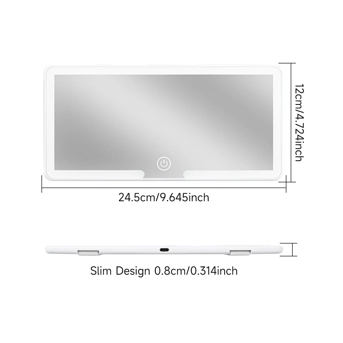Glow View Rechargeable LED Makeup Mirror – HD Sun Visor Plate with Fill Light, Slim & Portable Vanity Mirror.