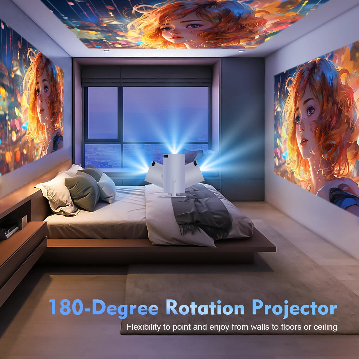 Pro 4K Projector – Android 11, Dual WiFi 6, 260 ANSI, H713 Bluetooth 5.0, 1080P/720P Home & Outdoor Cinema Experience!