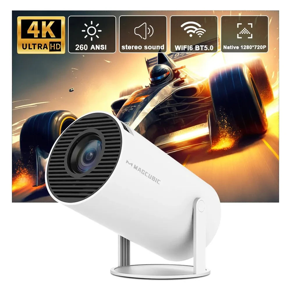 Pro 4K Projector – Android 11, Dual WiFi 6, 260 ANSI, H713 Bluetooth 5.0, 1080P/720P Home & Outdoor Cinema Experience!