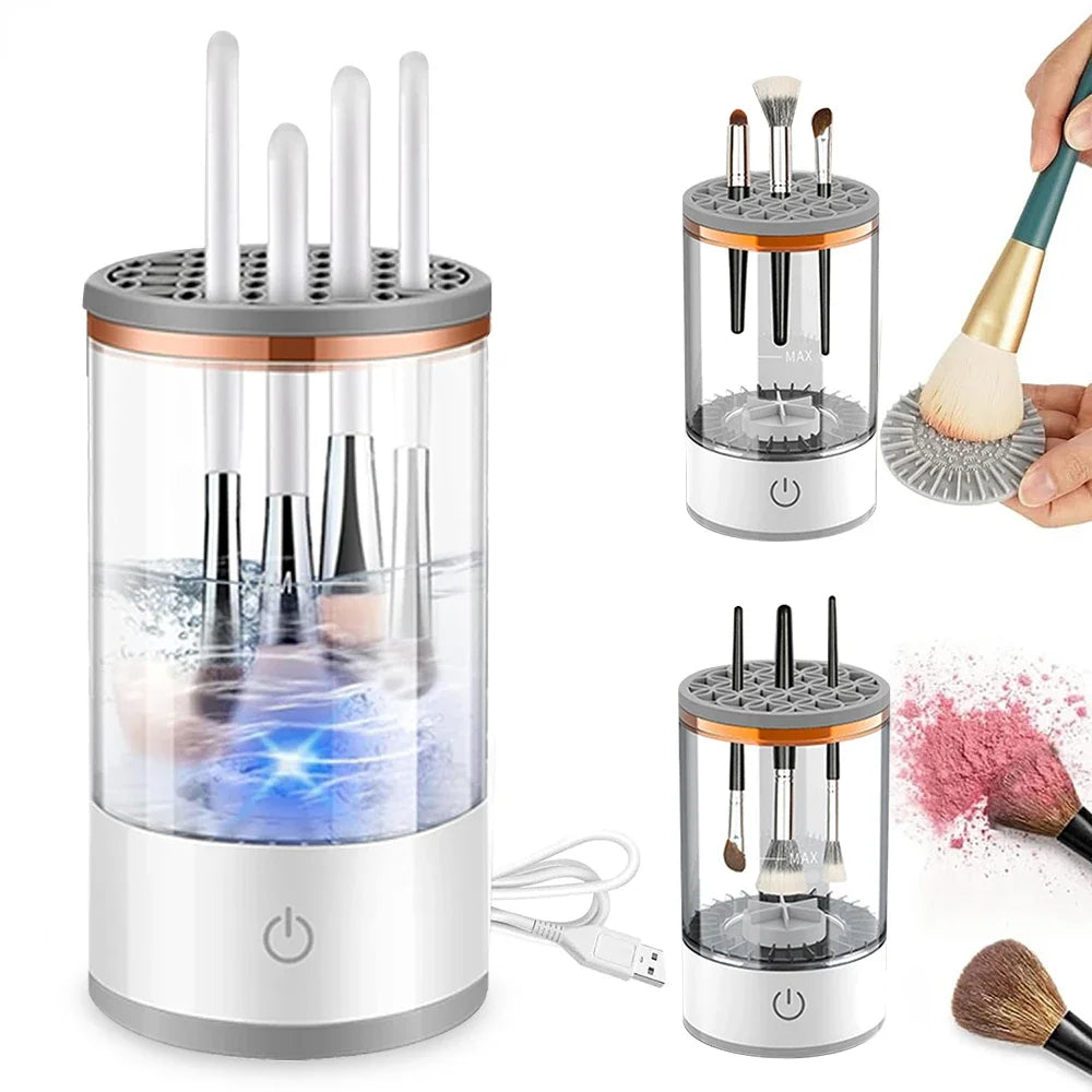 Pro Clean 3-in-1 USB Electric Makeup Brush Cleaner & Dryer – Portable, Quick & Effortless Brush Care Solution