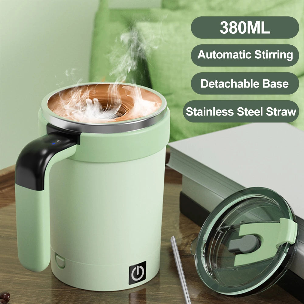 "AutoMix Pro™ Self-Stirring Mug – Rechargeable, Touch Button, and Digital Temperature Display"