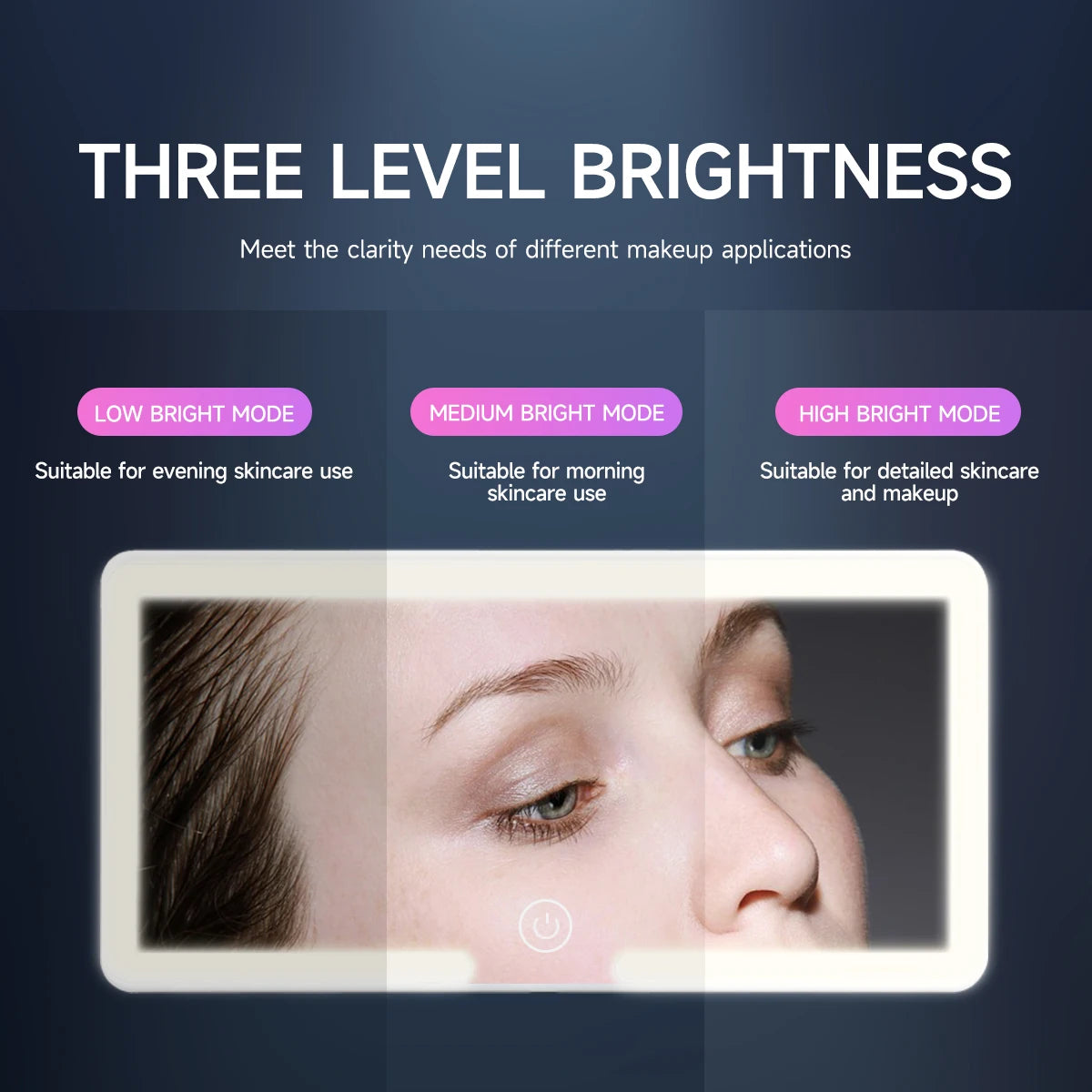 Glow View Rechargeable LED Makeup Mirror – HD Sun Visor Plate with Fill Light, Slim & Portable Vanity Mirror.