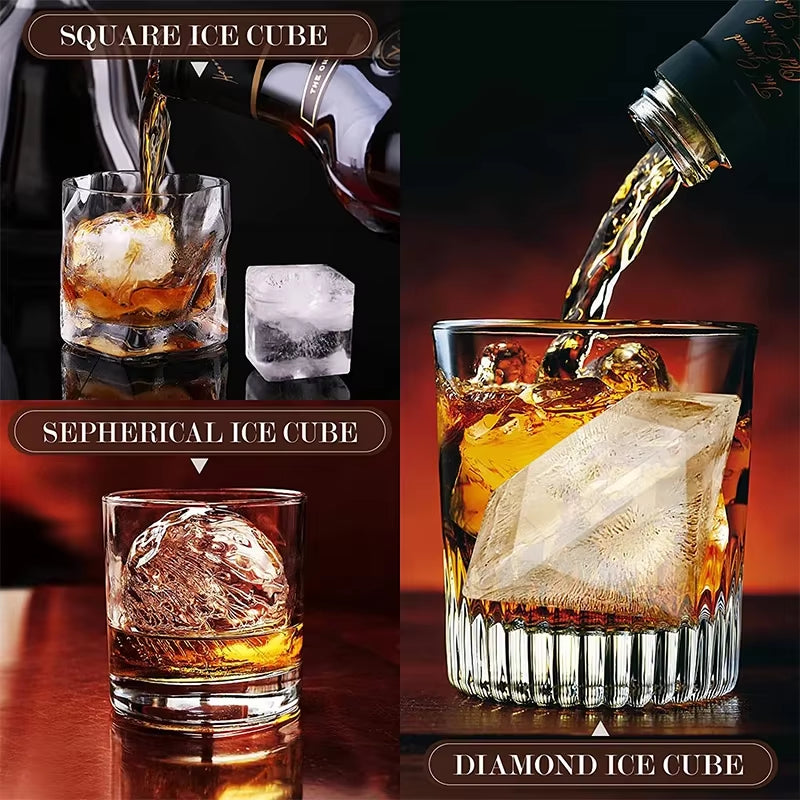 Deluxe Silicone Ice Cube Tray with Lid – Reusable Oval-Shaped Whiskey Ice Molds for Freezer – Ideal for Chilled Drinks & Cocktails