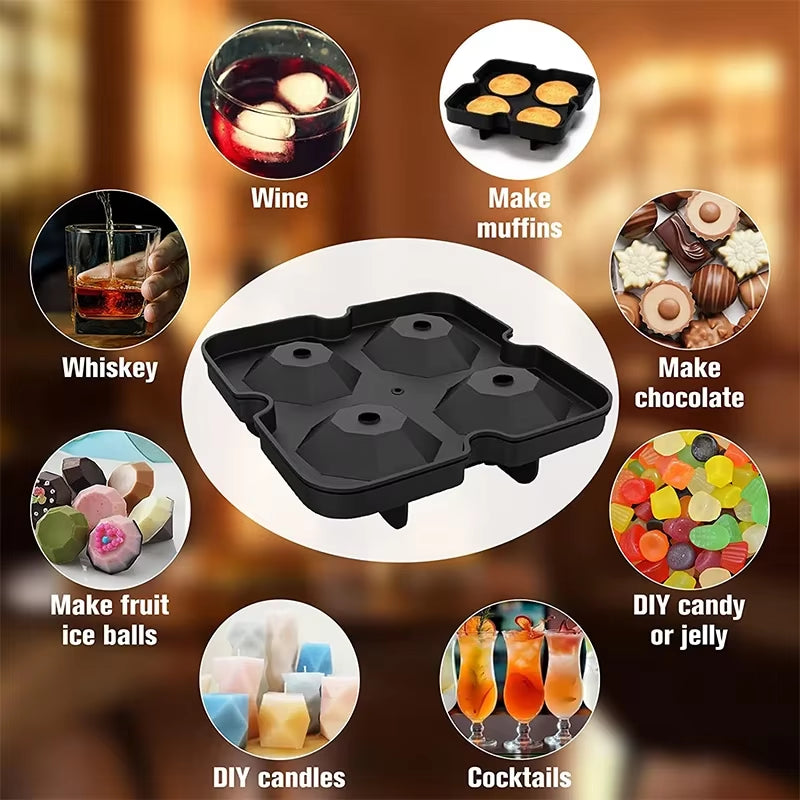 Deluxe Silicone Ice Cube Tray with Lid – Reusable Oval-Shaped Whiskey Ice Molds for Freezer – Ideal for Chilled Drinks & Cocktails
