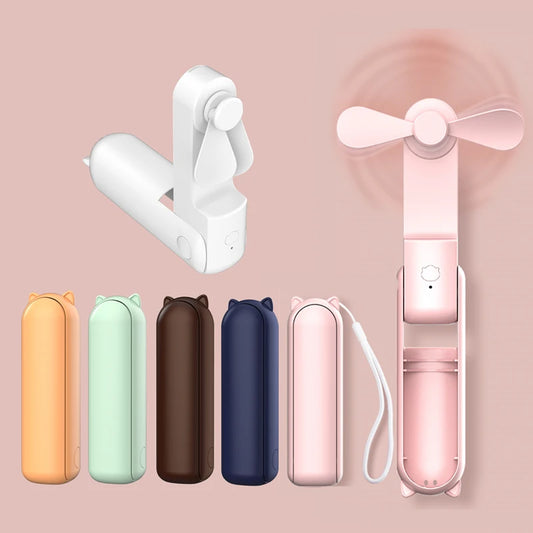 48 hour Portable- Adjustable Handheld Mini Fan/Phone Charger with three speeds and. Multiple Colors, USB-C Charging. 