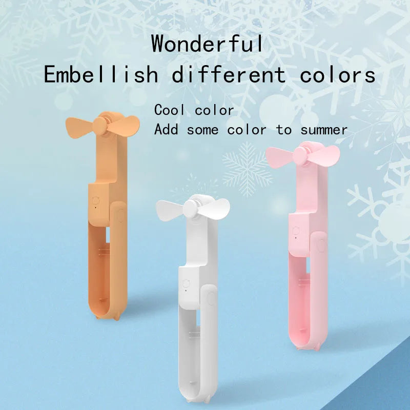48 hour Portable- Adjustable Handheld Mini Fan/Phone Charger with three speeds and. Multiple Colors, USB-C Charging. 